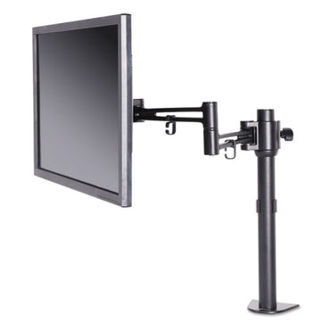 Alera® Adaptivergo Pole-mounted Dual Monitor Arm For 30" Monitors, 360 Deg Rotation, 30 Deg Tilt, 360 Deg Pan, Black, Supports 22 Lb freeshipping - TVN Wholesale